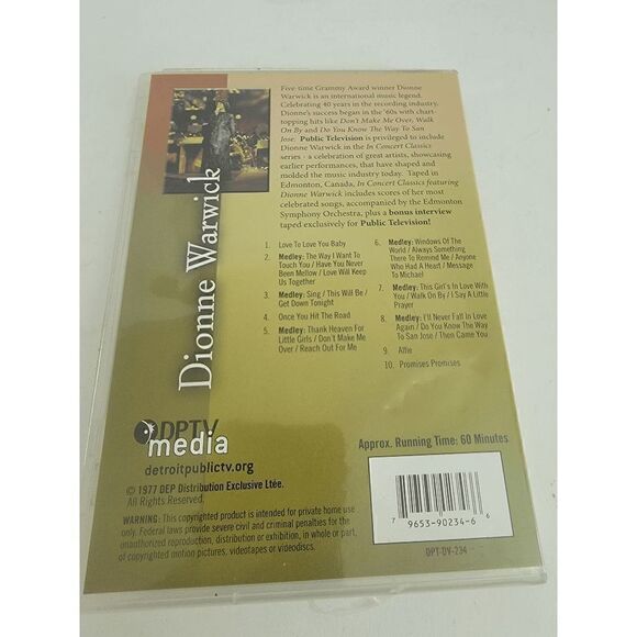 DPTV Media In Concert Classics Featuring Dionne Warwick 2005 Music DVD - Picture 3 of 3